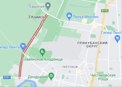 Улица Западный обход на карте Краснодара